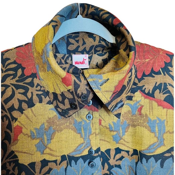 Vintage 80s Mondi Escada Floral Art Blouse Buttons Down Shirt Size 36 Small - Picture 8 of 15